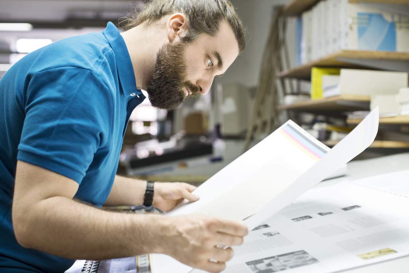 Image of architects appreciating the quality prints from a plotter printer